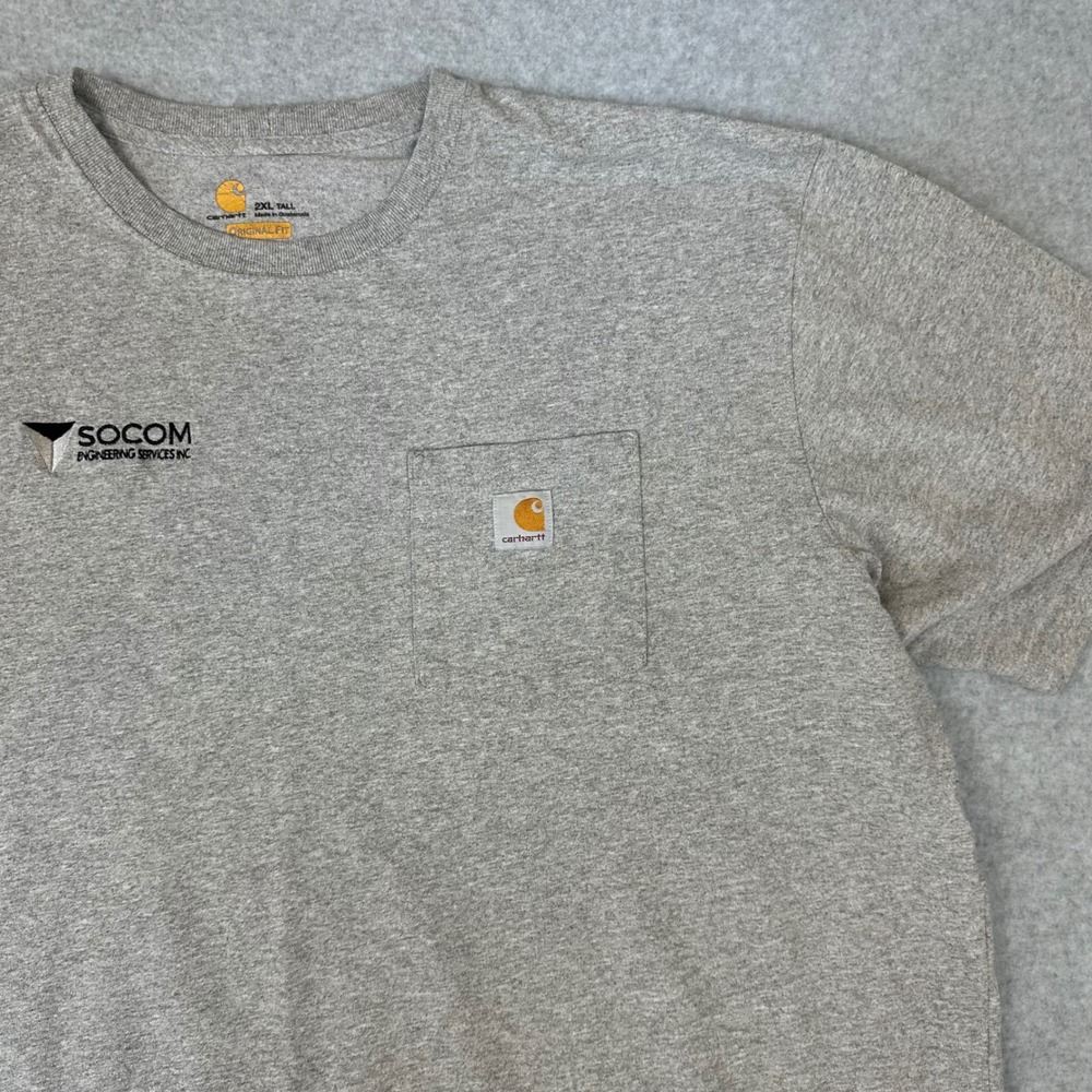 Carhartt Mens 2XL Tall Gray Engineering Pocket T-Shirt Original Fit K87